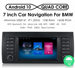 Ossuret Autorádio Bmw X5 E53/5 Series E39/M5 , ANDROID 12 , WIFI, GPS, USB, Bluetooth, Dotykové Android autorádio do Bmw E53 X5/5 Series E39/M5 rádio + GPS navigace, Kamera, Canbus