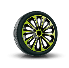 NRM Poklice pro ŠKODA 16", STRONG DUOCOLOR ZELENO-ČERNÉ 4ks