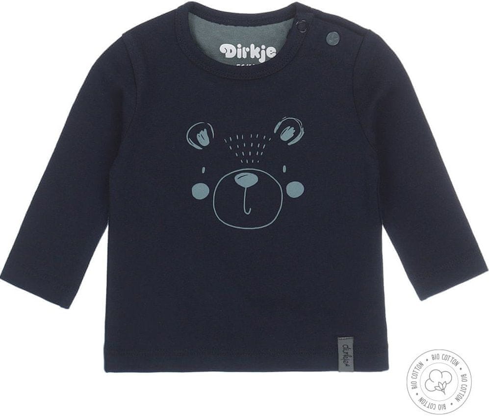 Dirkje chlapecké tričko s medvídkem z bio bavlny WDB0210 tmavě modrá 86