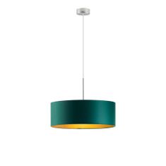 LYSNE.PL Závěsná lampa SINTRA GOLD fi 50 cm 3xE27, kartáčovaná ocel rám, zelená