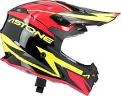 ASTONE Moto přilba MX800 RACERS červeno/neonově žlutá + 2 ks brýle ARNETTE zdarma XS