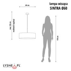 LYSNE.PL Lustr SINTRA GOLD fi 60 cm 5xE27, kartáčovaná ocel rám, tmavě modrá