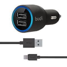 SEFIS nabíječka do auta 2x USB 20W 2.1A 5V s Lightning kabelem pro iPhone 1,2m