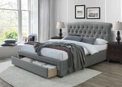 Halmar Čalouněná manželská postel s úložným prostorem Avanti 160 - šedá