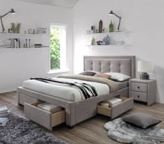 Halmar Čalouněná manželská postel s roštem Evora 160 - béžová