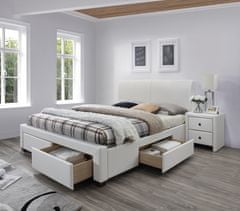 Halmar Čalouněná manželská postel s roštem Modena 2 160 - bílá