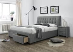 Halmar Čalouněná manželská postel s roštem Percy 160 - šedá