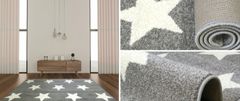 Weltom kusový koberec Silver Hvězdy 9423/15 80x150cm šedý