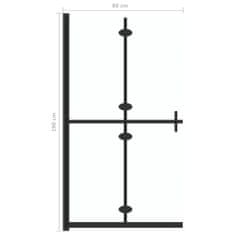 Vidaxl Skládací sprchová zástěna čiré ESG sklo 80 x 190 cm