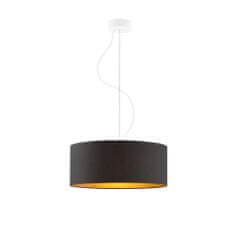 LYSNE.PL Lampa do jídelny HAJFA GOLD fi 40 cm 3xE27, bílý rám, černá/zlatá