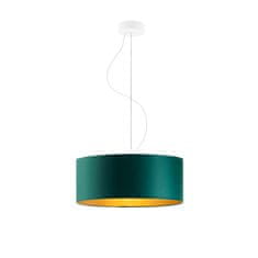 LYSNE.PL Lampa do jídelny HAJFA GOLD fi 40 cm 3xE27, bílý rám, zelená