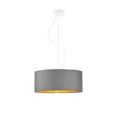 LYSNE.PL Lampa do jídelny HAJFA GOLD fi 40 cm 3xE27, bílý rám, šedá