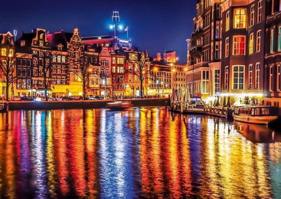 Clementoni Puzzle Noční Amsterdam, Nizozemsko 500 dílků
