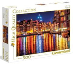 Clementoni Puzzle Noční Amsterdam, Nizozemsko 500 dílků