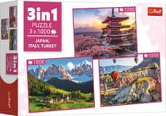 Trefl Puzzle Japonsko, Itálie, Turecko 3x1000 dílků