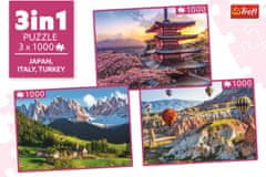 Trefl Puzzle Japonsko, Itálie, Turecko 3x1000 dílků