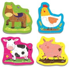 Trefl Baby puzzle Zvířata na farmě 4v1 (3,4,5,6 dílků)