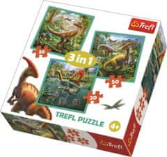 Trefl Puzzle Neobyčejný svět dinosaurů 3v1 (20,36,50 dílků)