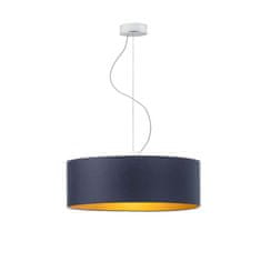 LYSNE.PL Lampa do jídelny HAJFA GOLD fi 50 cm 3xE27, chromový rám, tmavě modrá