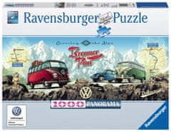 Ravensburger Panoramatické puzzle Přes Alpy s VW 1000 dílků