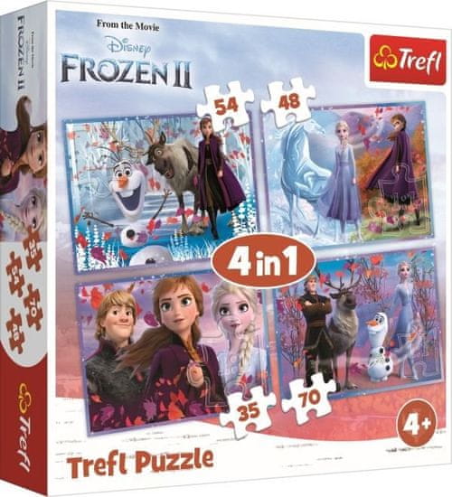 Trefl Puzzle Ledové království 2: Cesta do neznáma 4v1 (35,48,54,70 dílků)