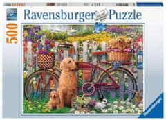 Ravensburger Puzzle Roztomilí psi v zahradě 500 dílků