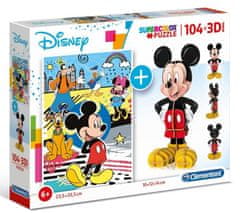 Clementoni Puzzle Mickey Mouse 104 dílků a 3D puzzle Mickey