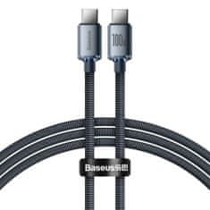 BASEUS Crystal Shine kabel USB-C / USB-C 5A 100W 1.2m, černý