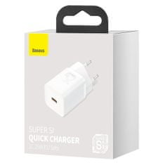 BASEUS Super Si síťová nabíječka USB-C 25W PD QC, bíla