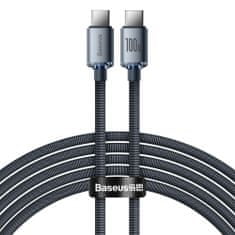 BASEUS Crystal Shine kabel USB-C / USB-C 5A 100W 2m, černý