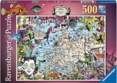 Ravensburger Puzzle Quirky Circus: Mapa Evropy 500 dílků