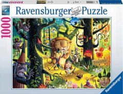 Ravensburger Puzzle Lvi, tygři a medvědi, ó jé! (Čaroděj ze země Oz) 1000 dílků