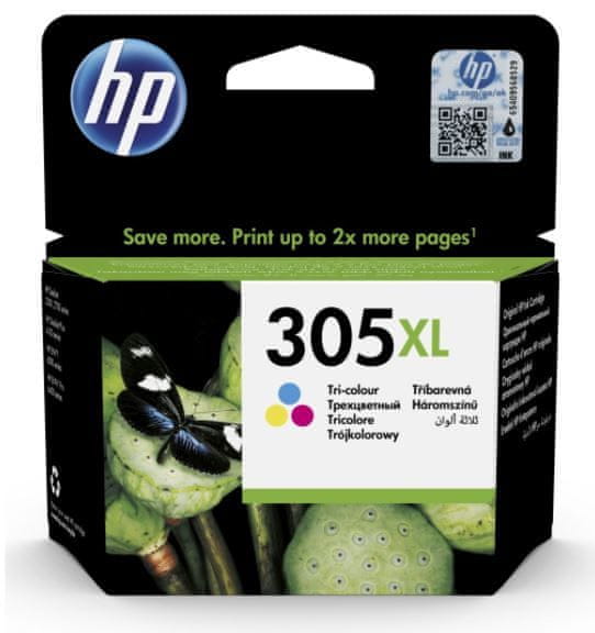 HP 305XL tříbarevná - originální náplň (3YM63AE)