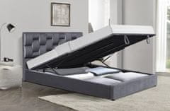 Halmar Čalouněná manželská postel s úložným prostorem Annabel 160 - šedá