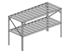 LanitPlast AL regál LANITPLAST 130x50 cm dvoupolicový stříbrný GSB2