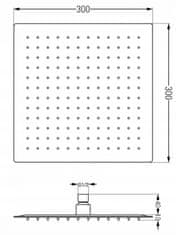 Mexen SLIM Sprchová hlavice 30x30 cm chrom 79130-00 - MEXEN