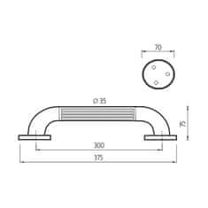 NIMCO Madlo BM 1035-05 Madlo plastové 300x35 mm - Nimco