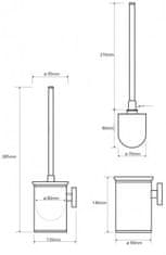 BEMETA BEMETA NEO: WC štětka válcová malá, černý kartáč 102313079 - Bemeta