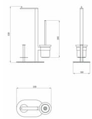 Deante DEANTE ADR_0732 Stojan s držákem na toaletní papír a WC štětkou, chrom - Deante