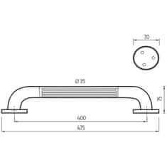 NIMCO Madlo BM 1235-05 Madlo plastové 400x35 mm - Nimco