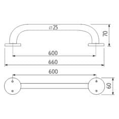 NIMCO Madlo BM 7635-18 Madlo 600x25 mm - Nimco