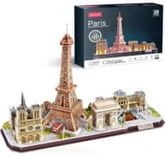 CubicFun Svítící 3D puzzle CityLine panorama: Paříž 115 dílků