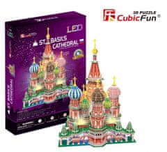 CubicFun Svítící 3D puzzle Chrám Vasila Blaženého 224 dílků