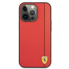 Ferrari FESAXHCP13XRE hard silikonové pouzdro iPhone 13 Pro MAX 6.7" red On Track Carbon Stripe