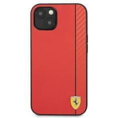 Ferrari FESAXHCP13SRE hard silikonové pouzdro iPhone 13 Mini 5.4" red On Track Carbon Stripe