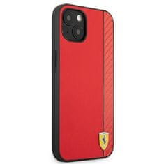 Ferrari FESAXHCP13MRE hard silikonové pouzdro iPhone 13 6.1" red On Track Carbon Stripe