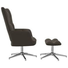 Vidaxl Relaxační křeslo se stoličkou tmavě šedé samet