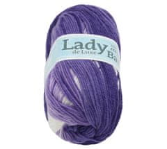 Příze LADY de Luxe BATIK - 100g / 238 m - bílá, fialová