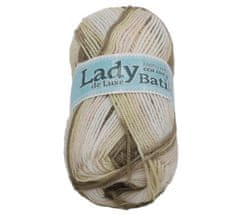 Příze LADY de Luxe BATIK - 100g / 238 m - bílá, béžová