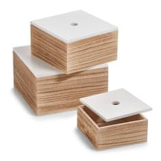 Zeller Dřevěné úložné boxy, organizéry na drobnosti, 3 ks